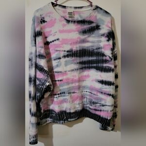 Victoria's Secret PINK Oversized Tie Dye Crewneck Sweatshirt Size Medium